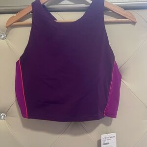Athleta Colorblock Crop Bikini Top - size Medium D-DD